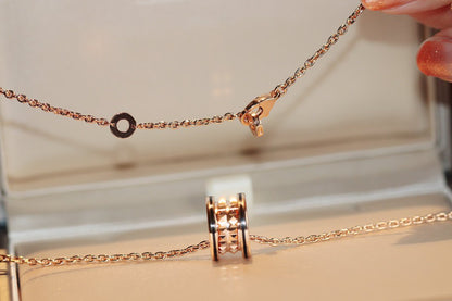 [✨ROSE💎]ZERO 1 ROCK PEDANT PINK GOLD BLACK NECKLACE
