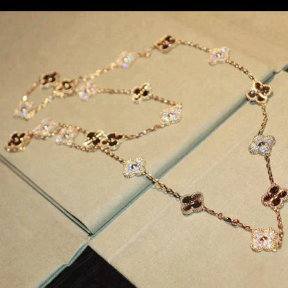 [✨ROSE💎]CLOVER 20 MOTIFS LASER DIAMOND NECKLACE