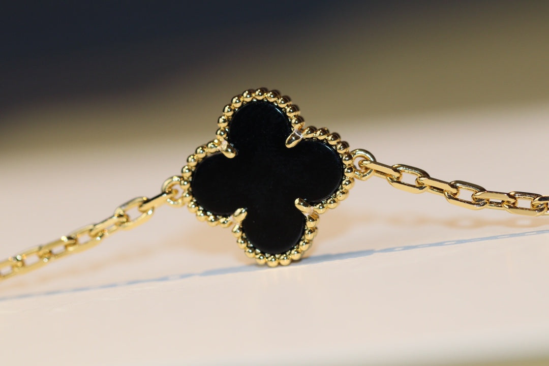 [✨ROSE💎]CLOVER 20 MOTIFS ONYX ROSE GOLD