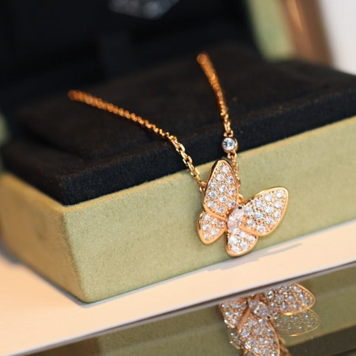 [✨ROSE💎]BUTTERFLY DIAMOND NECKLACE