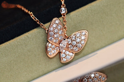 [✨ROSE💎]BUTTERFLY DIAMOND NECKLACE