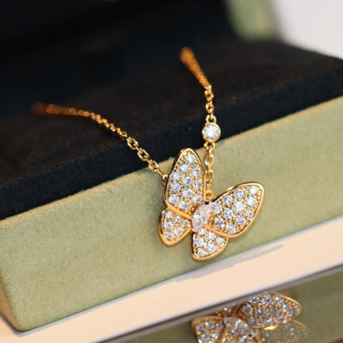 [✨ROSE💎]BUTTERFLY DIAMOND NECKLACE