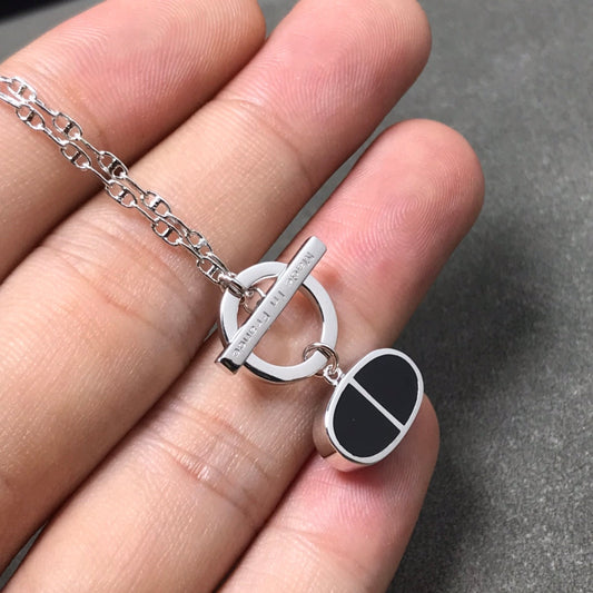 [✨ROSE💎]CHAINE VERSO BLACK CERAMIC  NECKLACE
