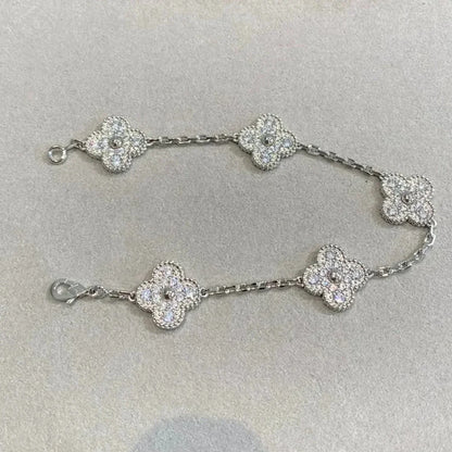 [Star  Jewelry] CLOVER 5 MOTIF FULL DIAMOND BRACELET COLLECTION