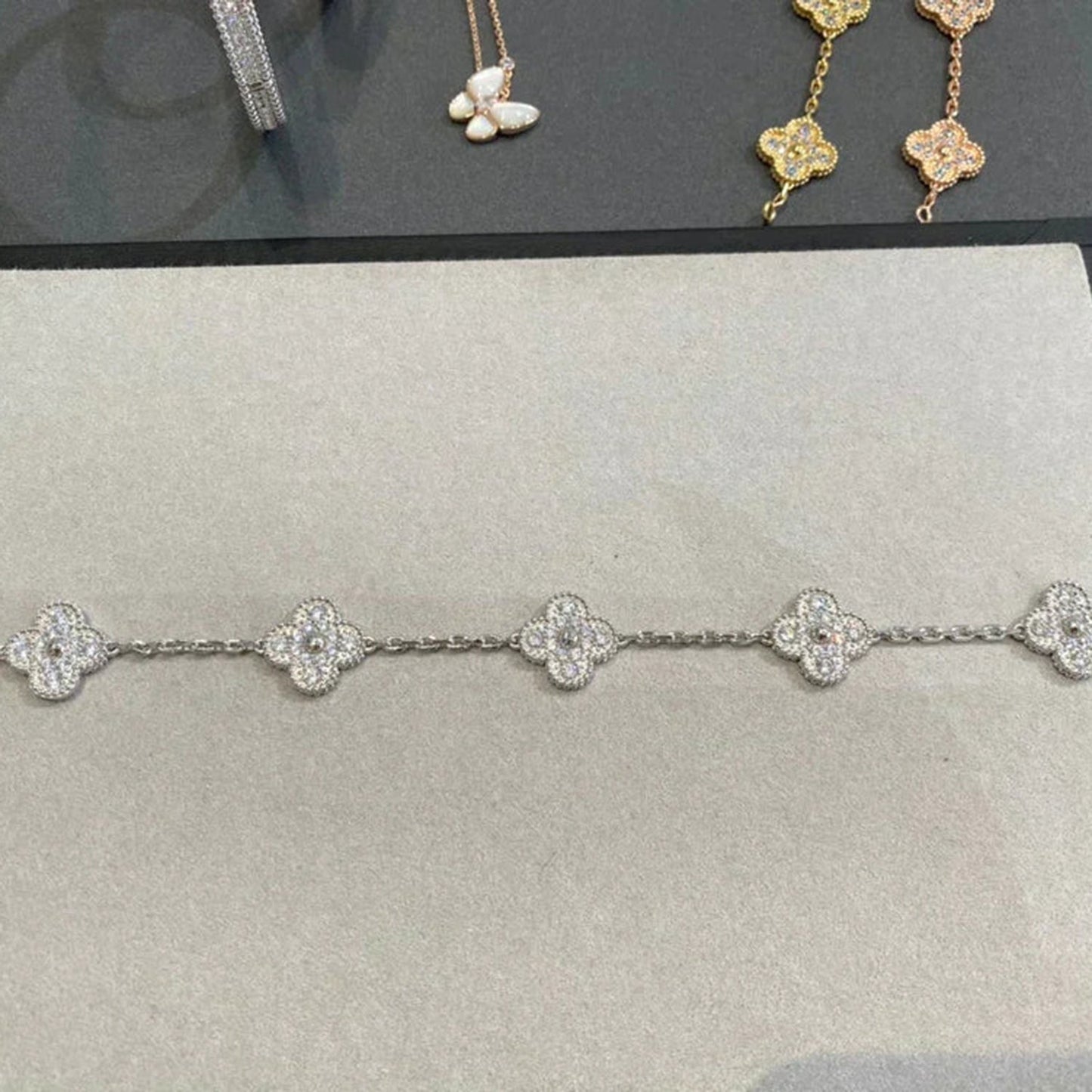 [Star  Jewelry] CLOVER 5 MOTIF FULL DIAMOND BRACELET COLLECTION