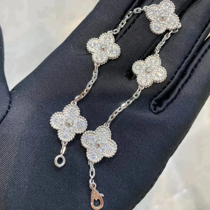 [Star  Jewelry] CLOVER 5 MOTIF FULL DIAMOND BRACELET COLLECTION