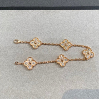 [Star  Jewelry] CLOVER 5 MOTIF FULL DIAMOND BRACELET COLLECTION