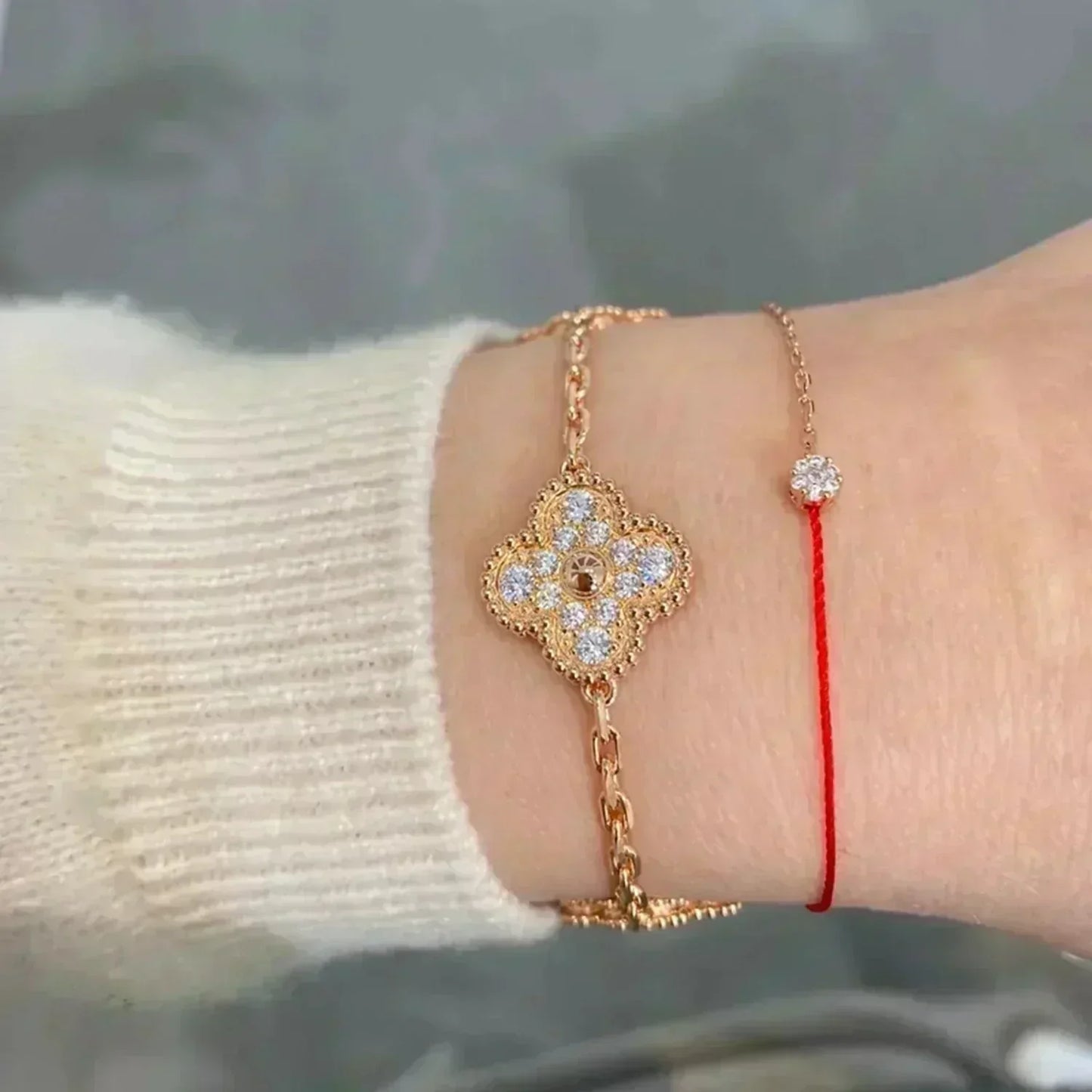 [Star  Jewelry] CLOVER 5 MOTIF FULL DIAMOND BRACELET COLLECTION