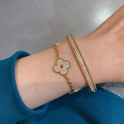 [Star  Jewelry] CLOVER 5 MOTIF FULL DIAMOND BRACELET COLLECTION