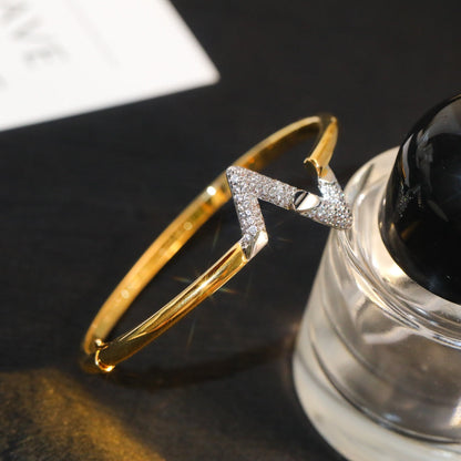 [✨ROSE💎]VOLTE UPSITE DOWN GOLD DIAMOND BRACELET