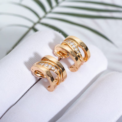 [✨ROSE💎]ZERO 1 PINK GOLD DIAMONDS EARRINGS