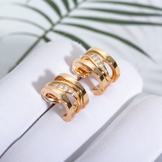 [✨ROSE💎]ZERO 1 PINK GOLD DIAMONDS EARRINGS