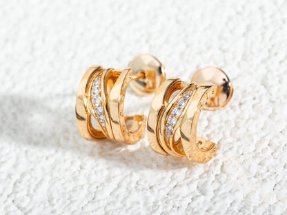 [✨ROSE💎]ZERO 1 PINK GOLD DIAMONDS EARRINGS