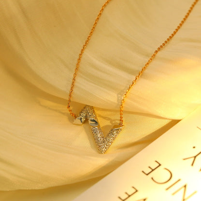 [✨ROSE💎]VOLT SILVER DIAMOND PEDANT NECKLACE