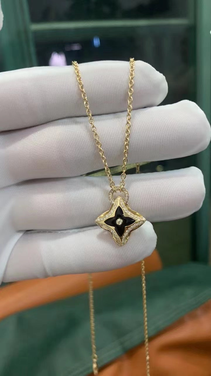 [✨ROSE💎]STAR PEDANT PINK GOLD DIAMOND NECKLACE