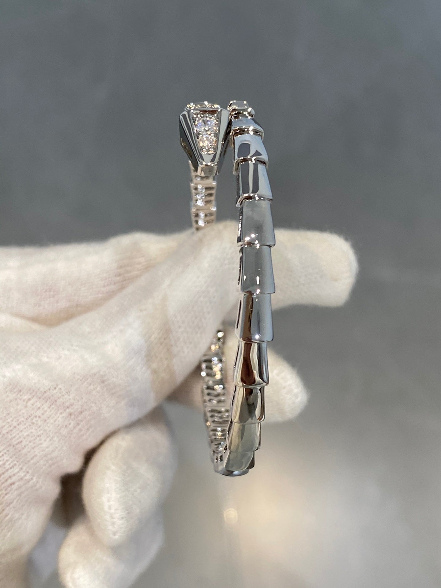 [✨ROSE💎]SERPENTI BRACELET DIAMONDS SILVER