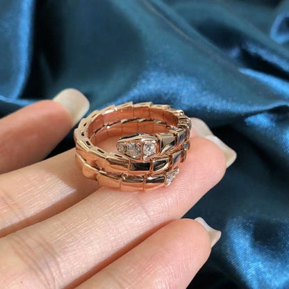 [✨ROSE💎]SERPENTS DOUBLE ROW DIAMOND RING