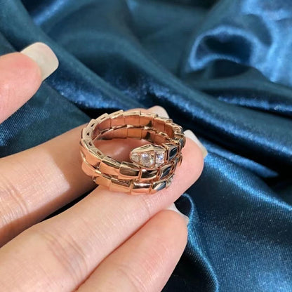 [✨ROSE💎]SERPENTS DOUBLE ROW DIAMOND RING