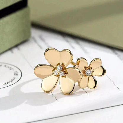 [✨ROSE💎]CLOVER COMOS GOLD DIAMOND RING