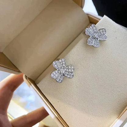 [✨ROSE💎]CLOVER COMOS DIAMOND EARRINGS SILVER