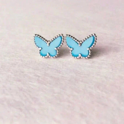 [✨ROSE💎]BUTTERFLY TURQUOISE EARRINGS SILVER