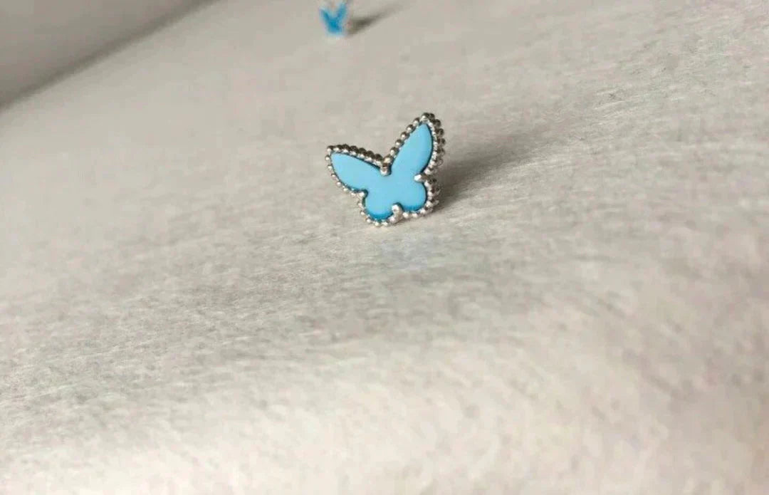 [✨ROSE💎]BUTTERFLY TURQUOISE EARRINGS SILVER