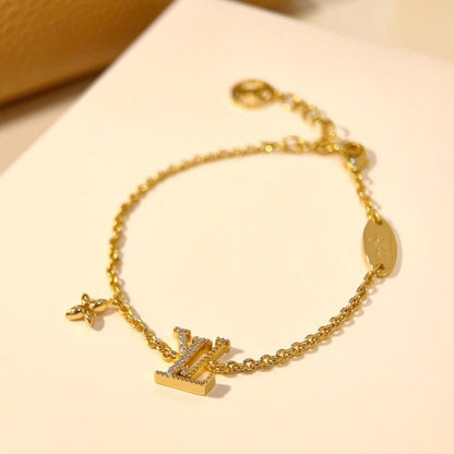[✨ROSE💎]LOGO STAR MOTIF GOLD BRACELET