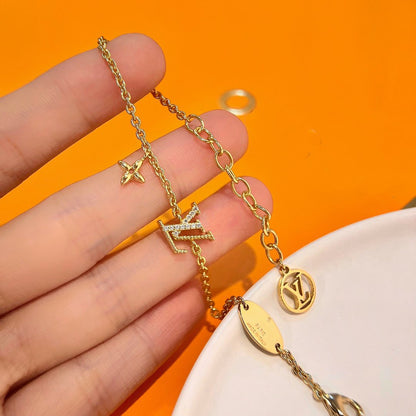 [✨ROSE💎]LOGO STAR MOTIF GOLD BRACELET