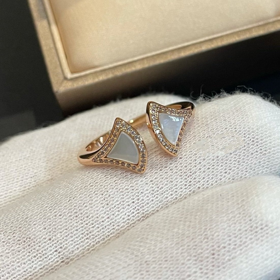[✨ROSE💎]DREAM MOP DIAMOND OPEN RING
