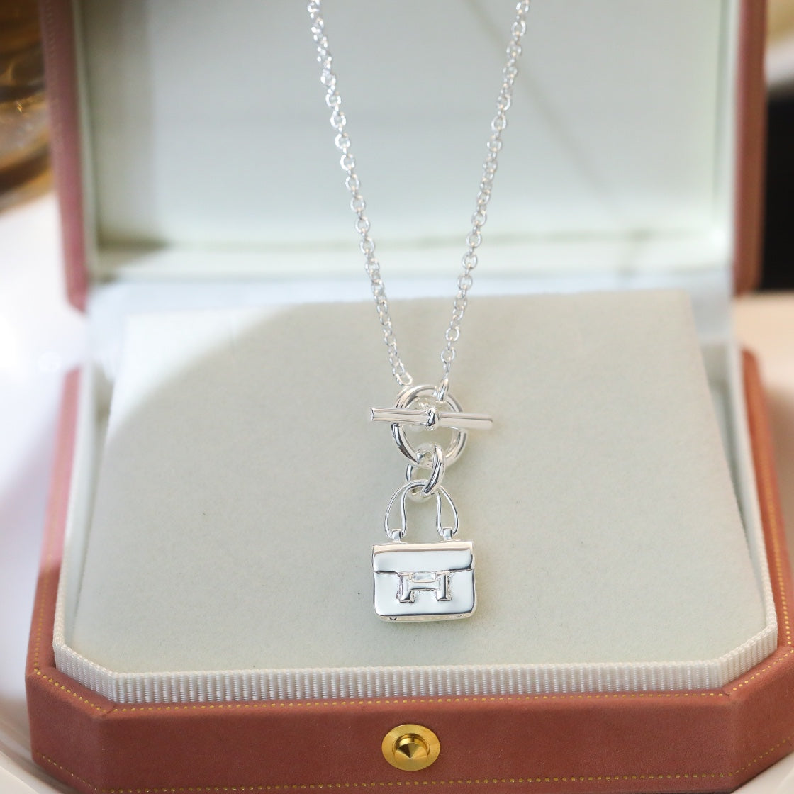 [✨ROSE💎]POP H PEDANT SILVER NECKLACE