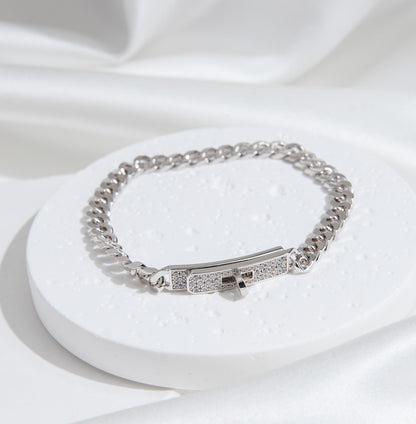 [✨ROSE💎]KELLY CHAIN SILVER DIAMOND BRACELET