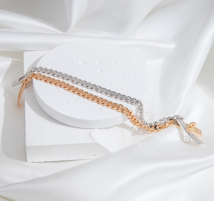 [✨ROSE💎]KELLY CHAIN SILVER DIAMOND BRACELET