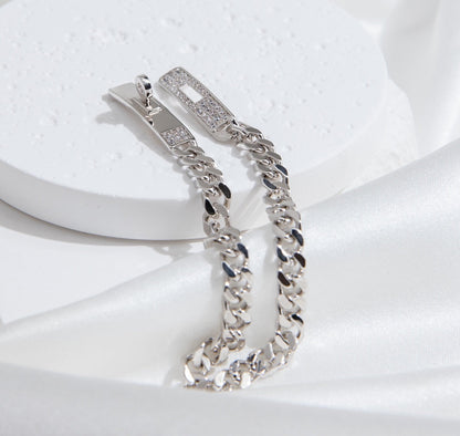 [✨ROSE💎]KELLY CHAIN SILVER DIAMOND BRACELET