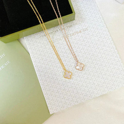 [✨ROSE💎]CLOVER MINI 9.5MM WHITE MOTHER-OF-PEARL NECKLACE
