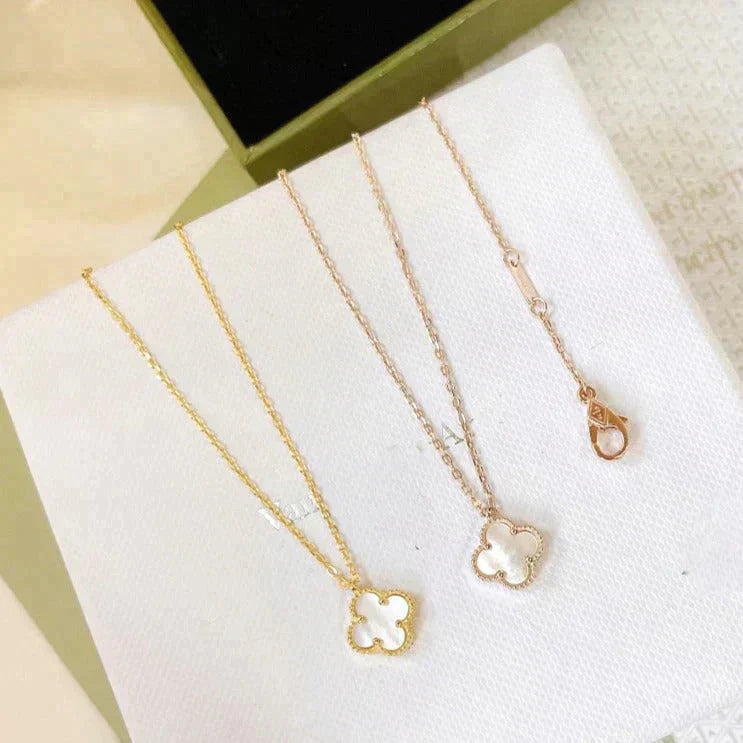 [✨ROSE💎]CLOVER MINI 9.5MM WHITE MOTHER-OF-PEARL NECKLACE