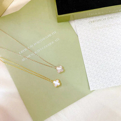 [✨ROSE💎]CLOVER MINI 9.5MM WHITE MOTHER-OF-PEARL NECKLACE