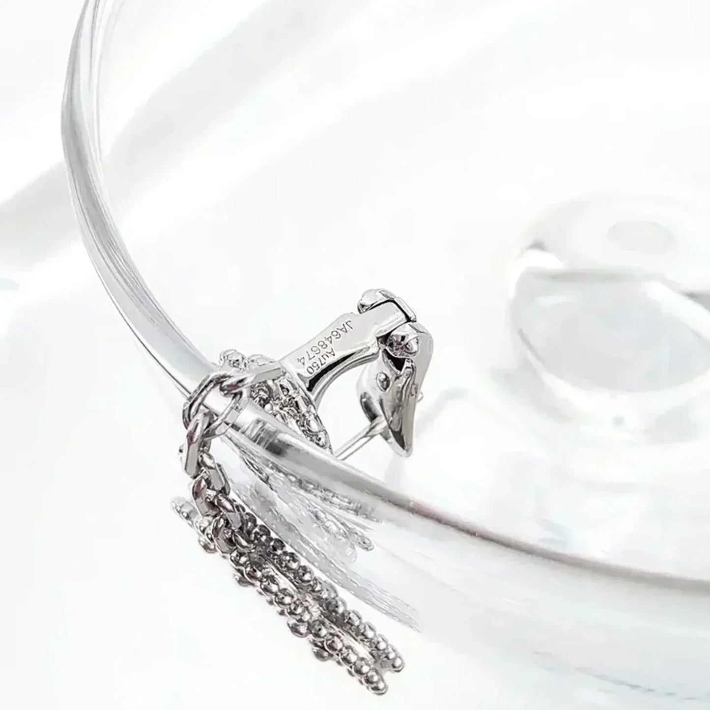 [✨ROSE💎]CLOVER 2 MOTIFS  DIAMOND ONYX EARRINGS SILVER