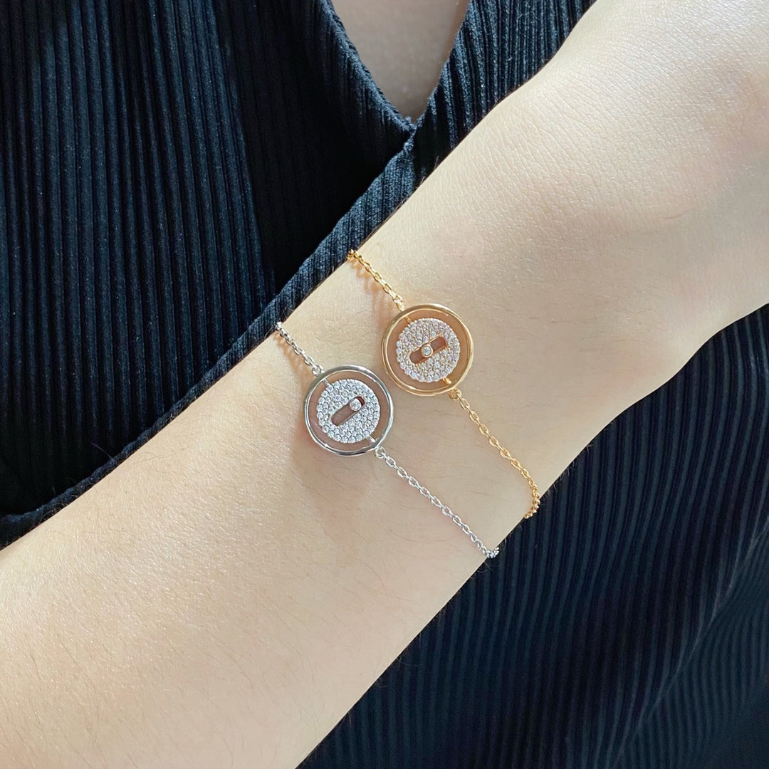 [✨ROSE💎]LUCKY MOVE DIAMOND PAVED BRACELET