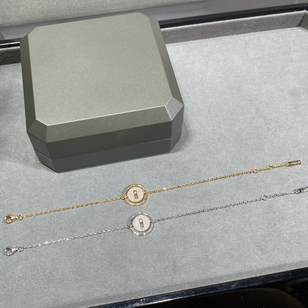 [✨ROSE💎]LUCKY MOVE DIAMOND PAVED BRACELET