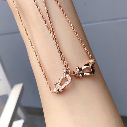 [✨ROSE💎]FORCE 10 PINK GOLD DIAMOND NECKLACE