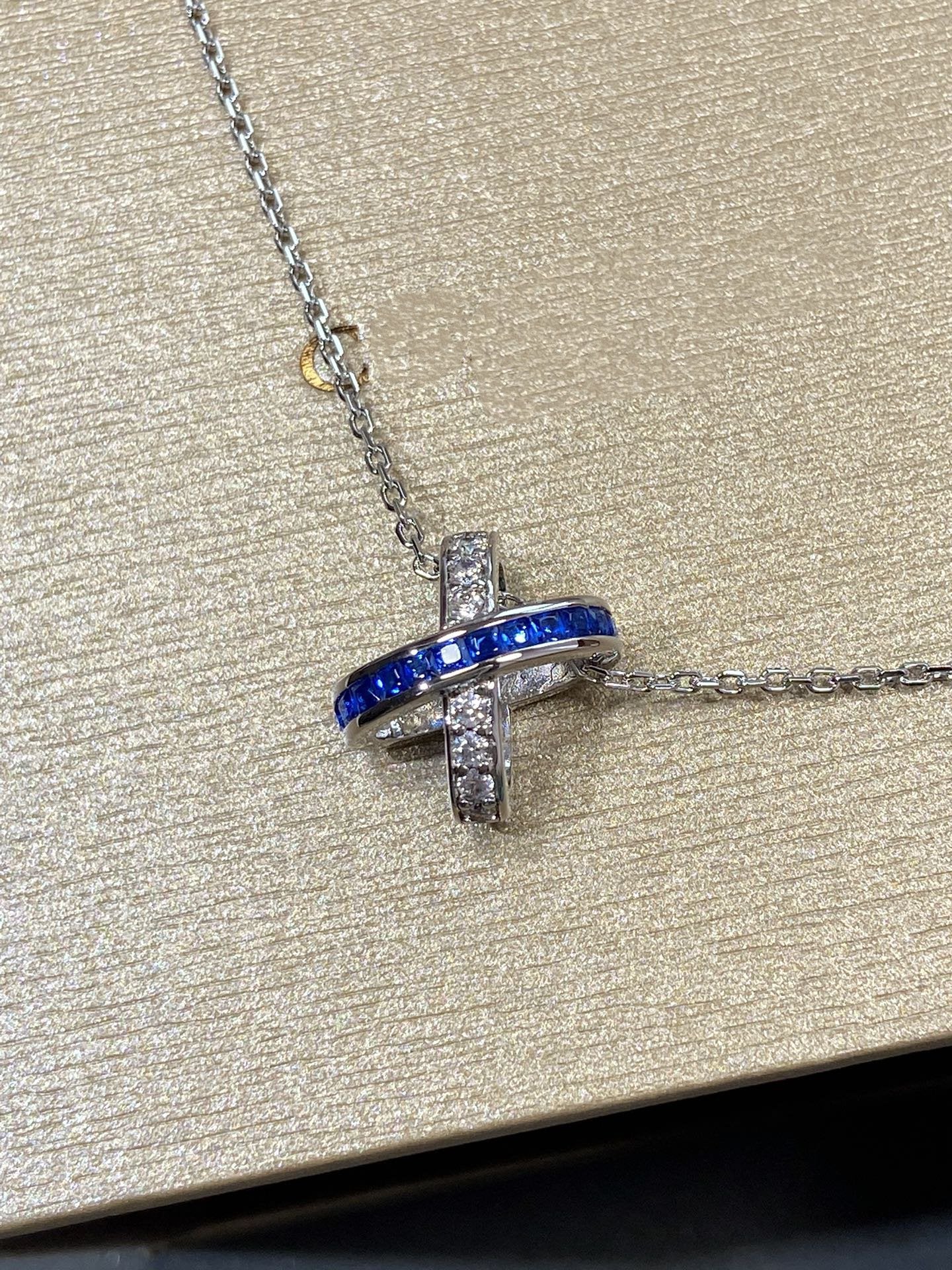 [✨ROSE💎]LIENS DIAMOND SILVER NECKLACE