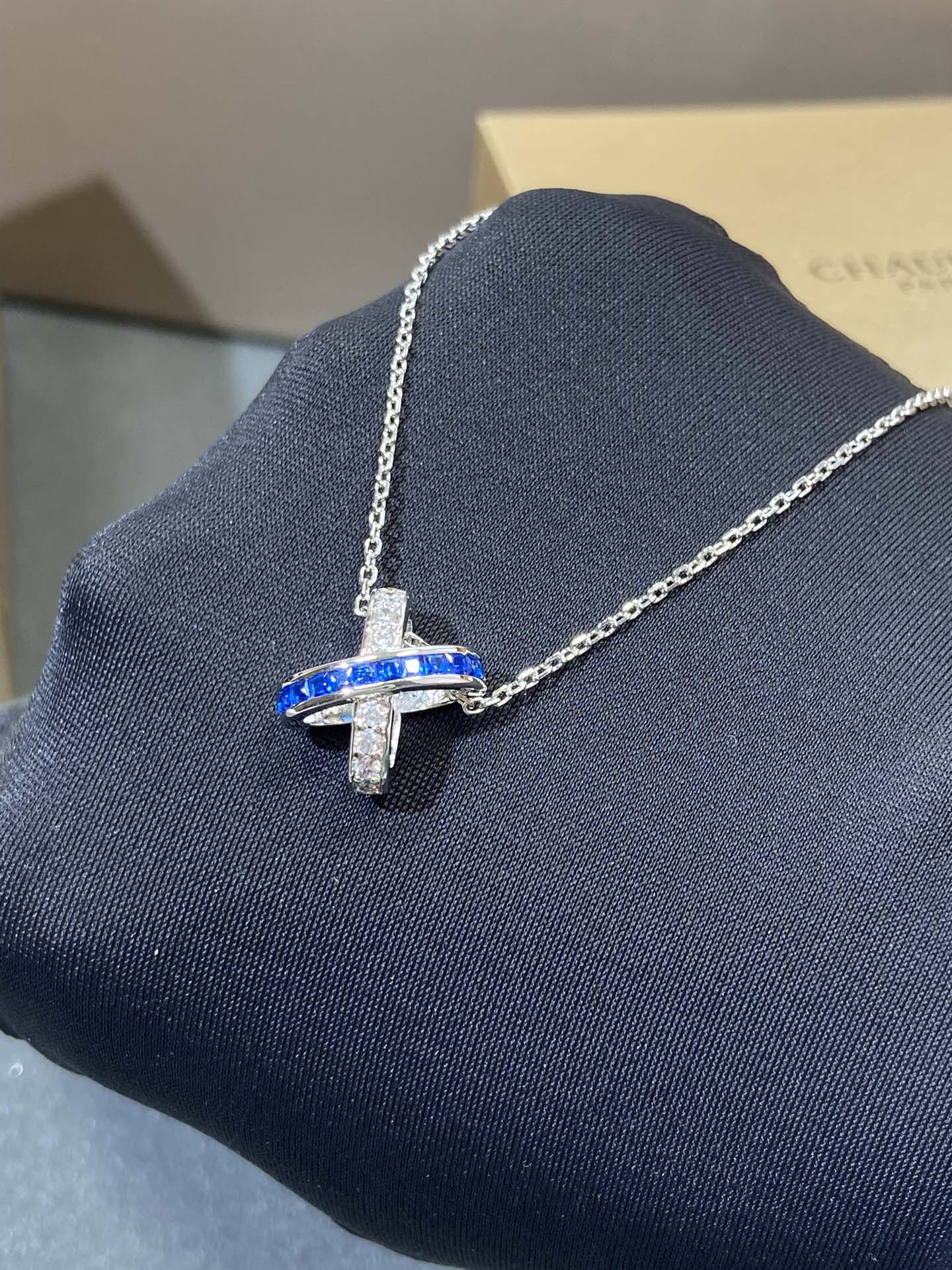 [✨ROSE💎]LIENS DIAMOND SILVER NECKLACE