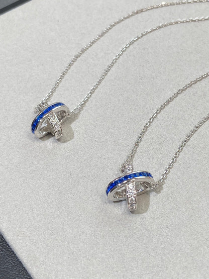 [✨ROSE💎]LIENS DIAMOND SILVER NECKLACE