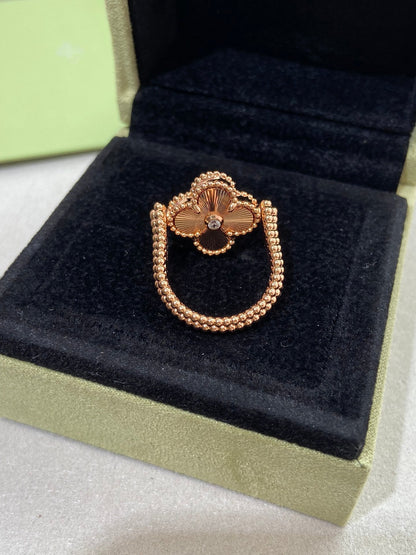 [✨ROSE💎]CLOVER RIVERSIBLE ROSE GOLD RING