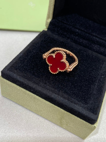 [✨ROSE💎]CLOVER RIVERSIBLE ROSE GOLD RING