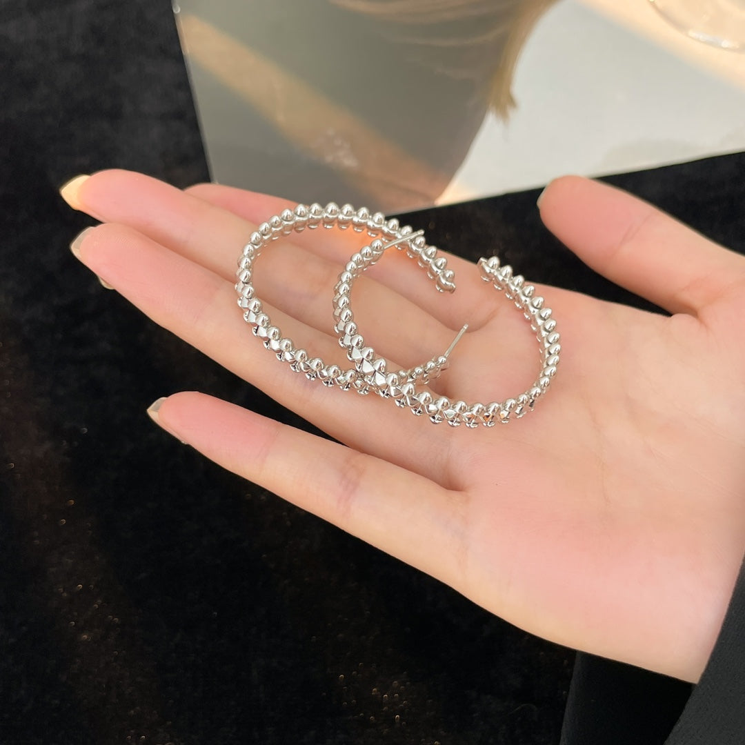 [✨ROSE💎]CLASH HOOP LARGE EARRINGS