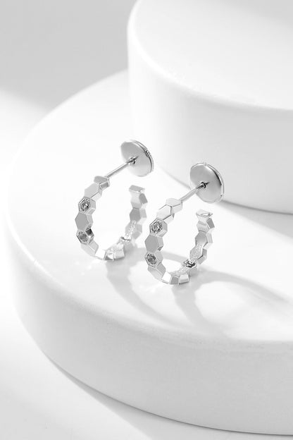 [✨ROSE💎]BEE LOVE DIAMOND HOOP EARRINGS