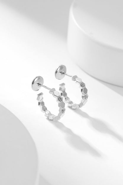[✨ROSE💎]BEE LOVE DIAMOND HOOP EARRINGS