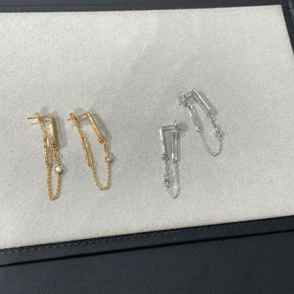 [✨ROSE💎]CHAINE CHAOS DIAMOND DROP EARRINGS