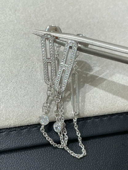 [✨ROSE💎]CHAINE CHAOS DIAMOND DROP EARRINGS